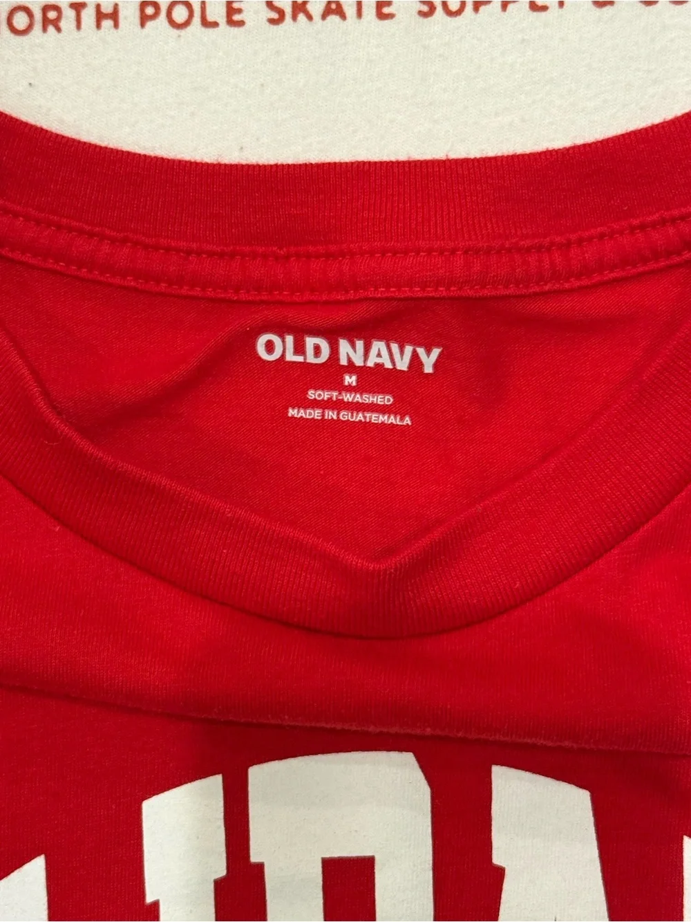 Old Navy Red & White Holiday Graphic Tees